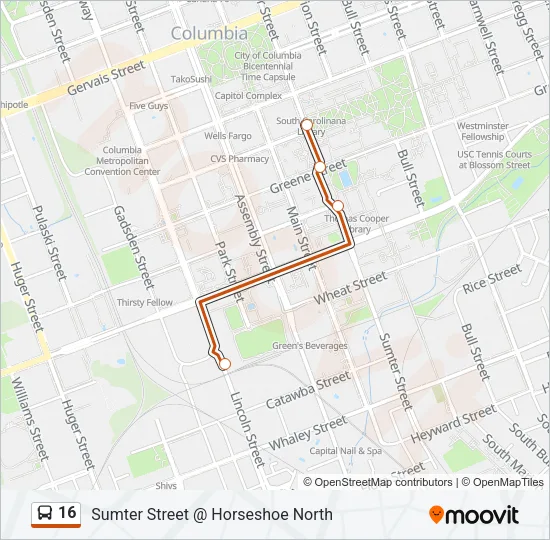 16 Bus Line Map