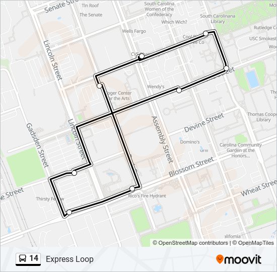 Mapa de 14 de autobús