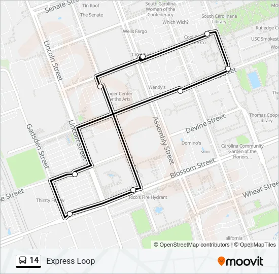 14 Bus Line Map