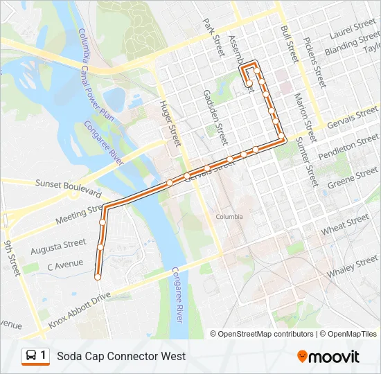 1 Bus Line Map