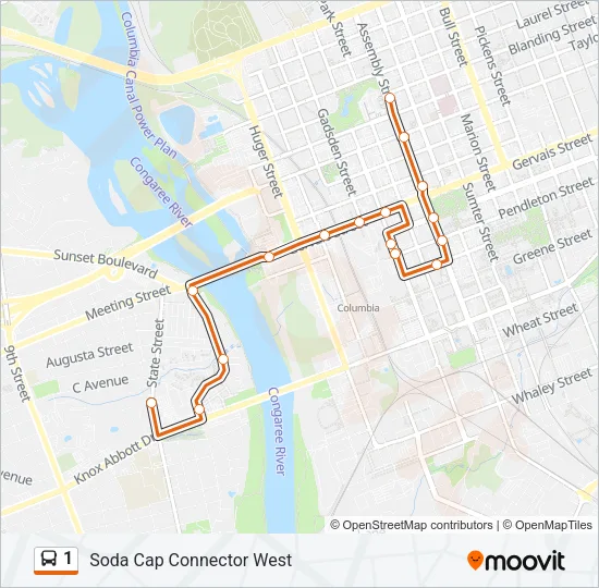 1 Bus Line Map