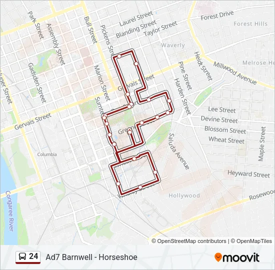 24 Bus Line Map