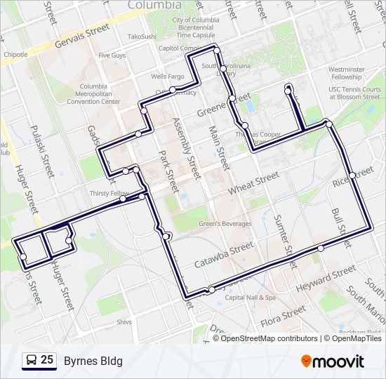 25 bus Line Map