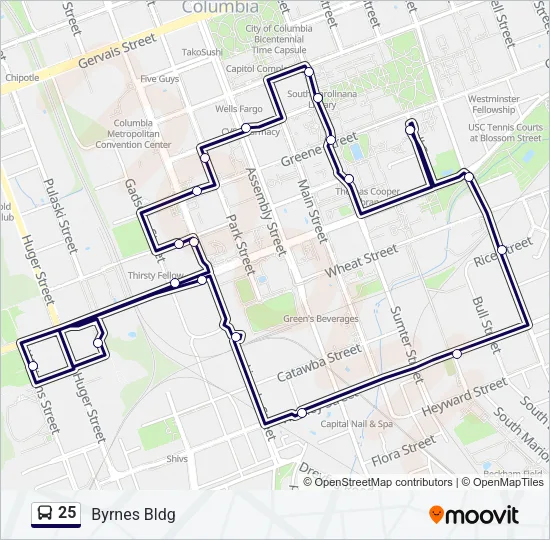 25 Bus Line Map