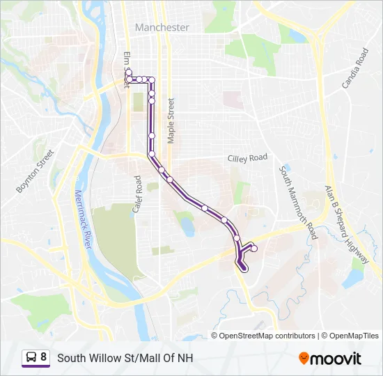 8 Bus Line Map
