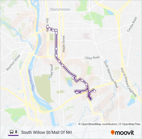 8 Bus Line Map