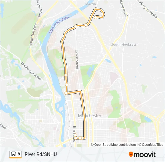 5 Bus Line Map