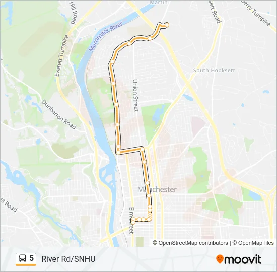 5 Bus Line Map