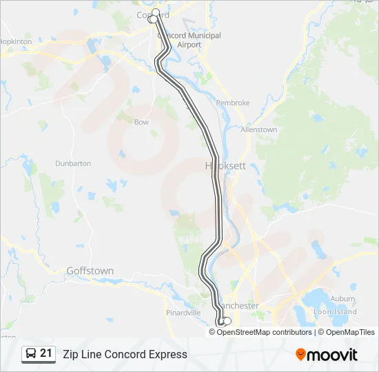 21 Bus Line Map