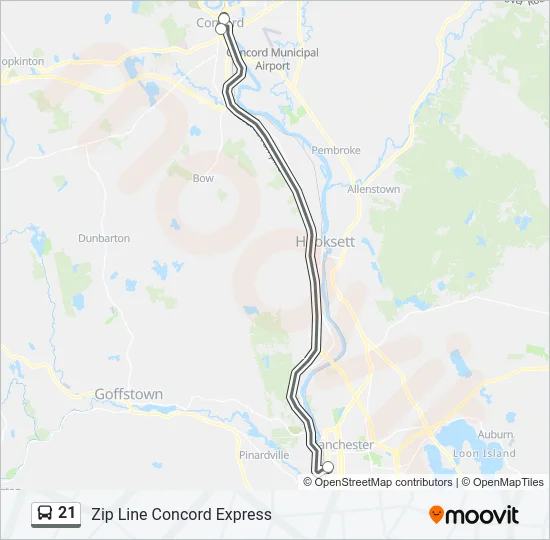 21 Bus Line Map