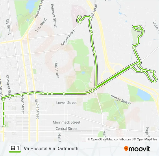 1 Bus Line Map
