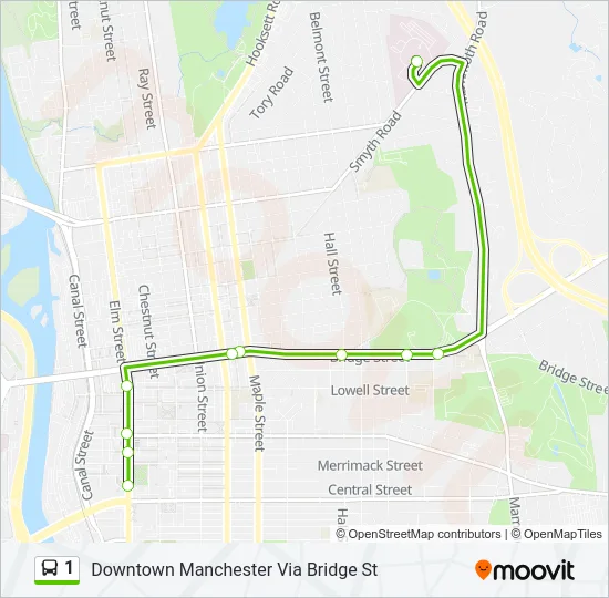 1 Bus Line Map