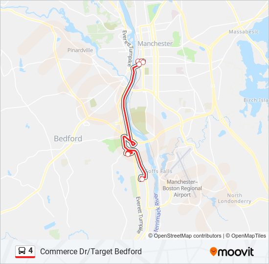 Nh 4 Route Map 4 Route: Schedules, Stops & Maps - Downtown Manchester Via S. River Rd  (Updated)