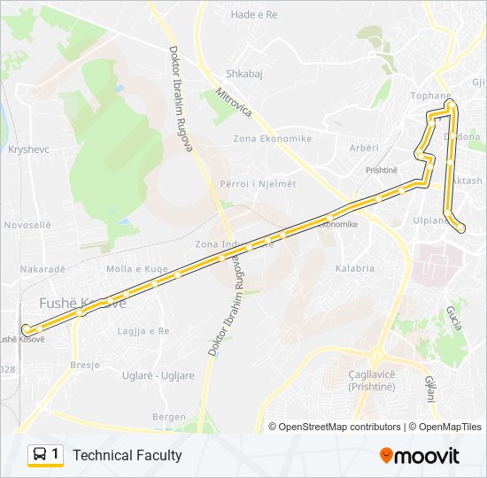 1 bus Line Map