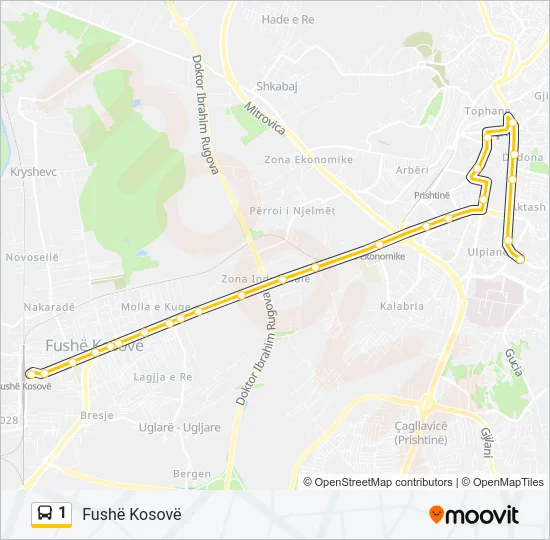 1 Bus Line Map