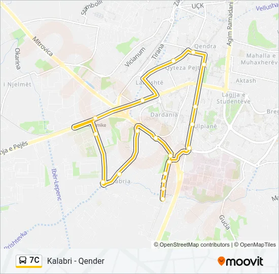 7C Bus Line Map