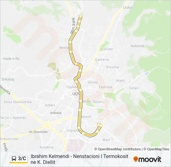 3/C Bus Line Map