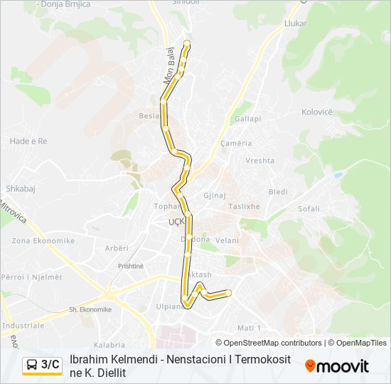 3/C autobus mapa linije