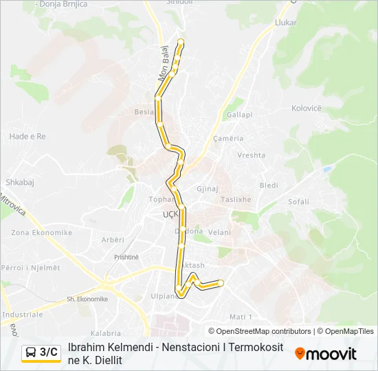 3/C Bus Line Map