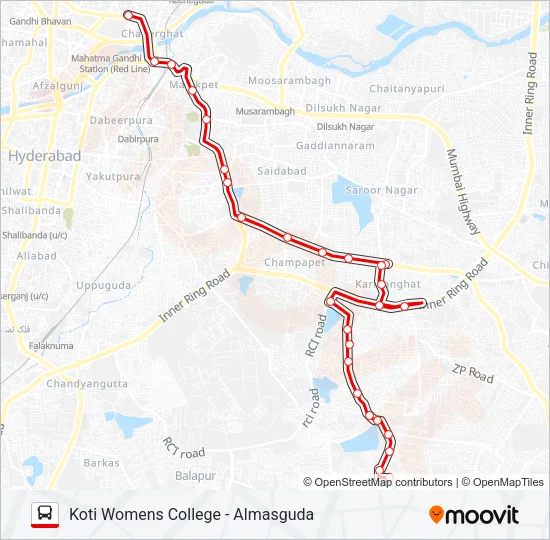 104A Bus Line Map