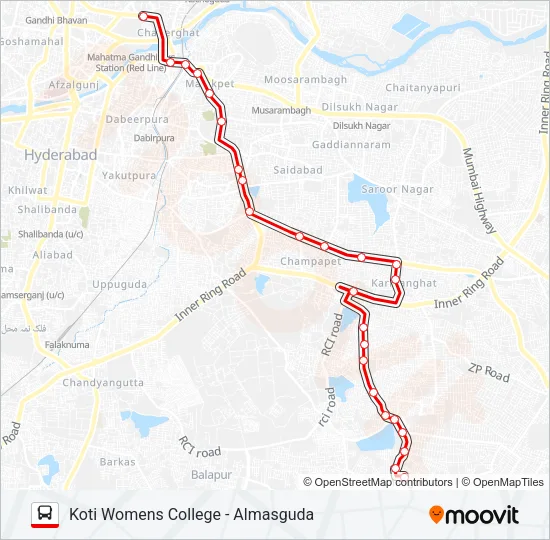 104A Bus Line Map