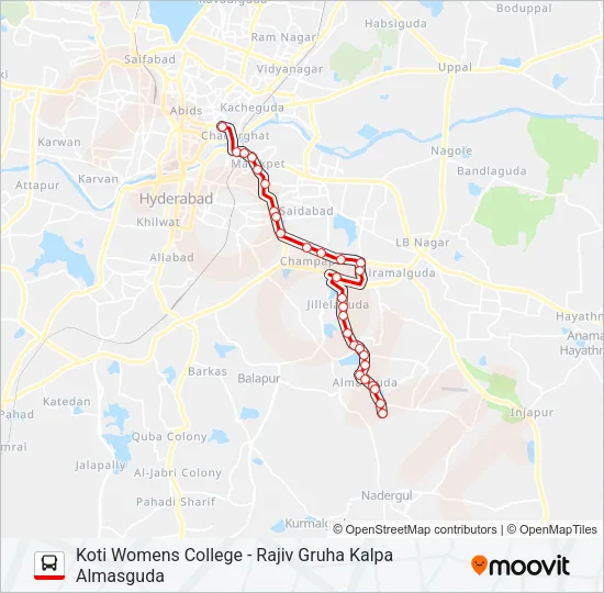 104A Bus Line Map