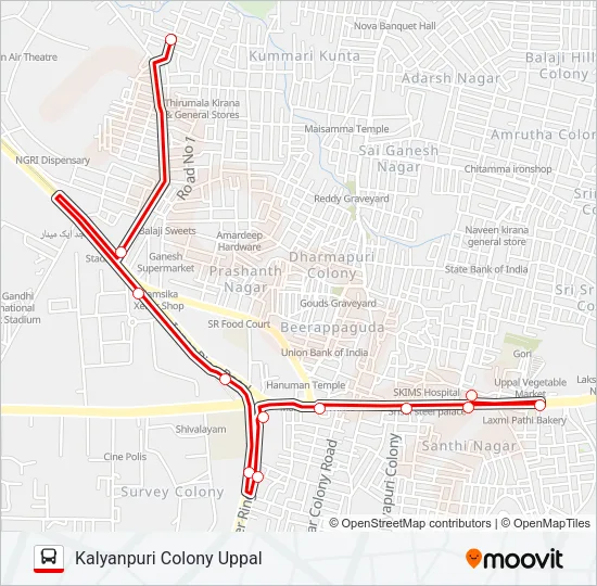 136B Bus Line Map