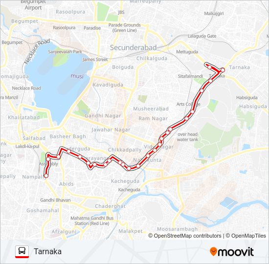 136D Route: Schedules, Stops & Maps - Tarnaka (Updated)