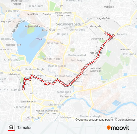 136D Bus Line Map
