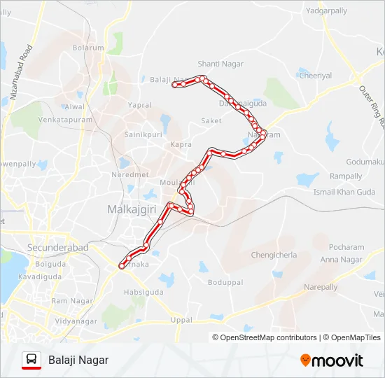 136D Bus Line Map