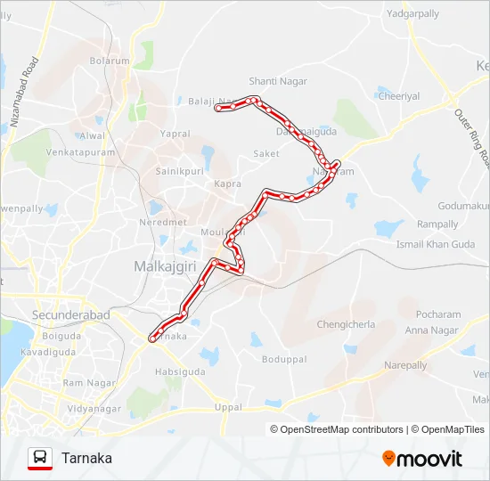 136D Bus Line Map