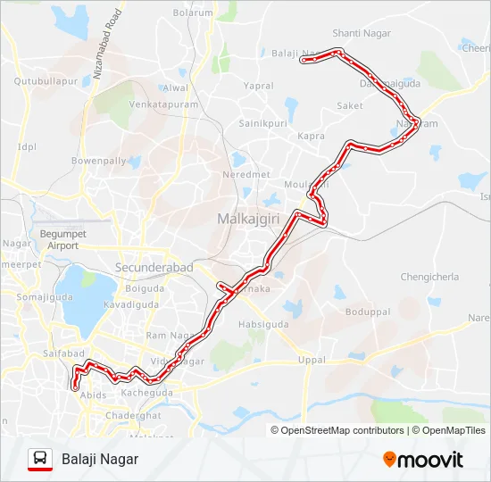 136D Bus Line Map
