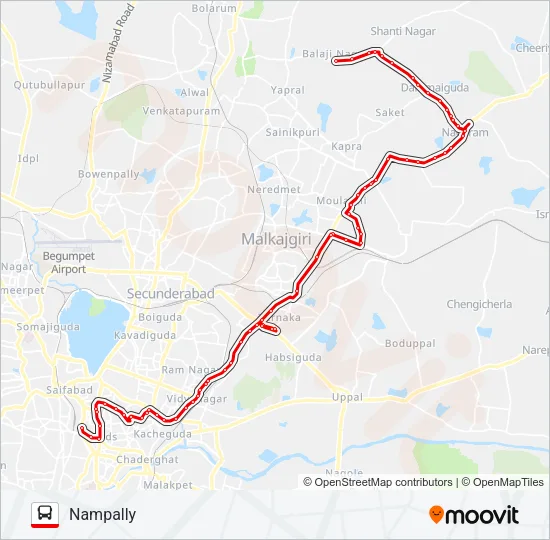 136D Bus Line Map