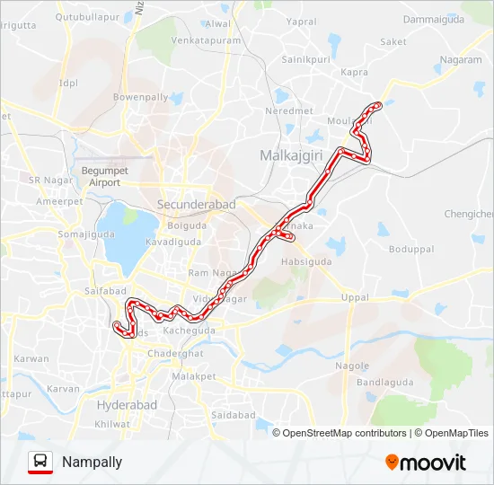 136H Bus Line Map