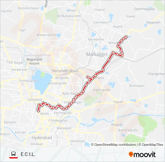 136H Bus Line Map