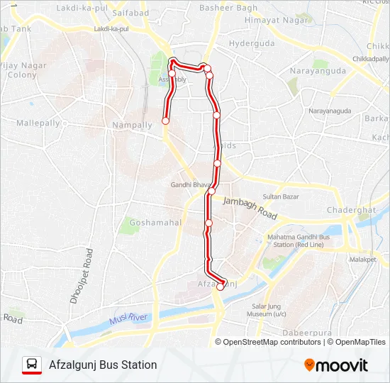 136H Bus Line Map