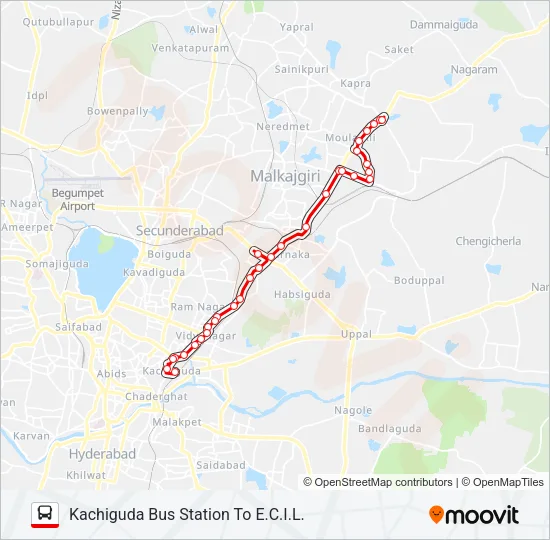 136H Bus Line Map