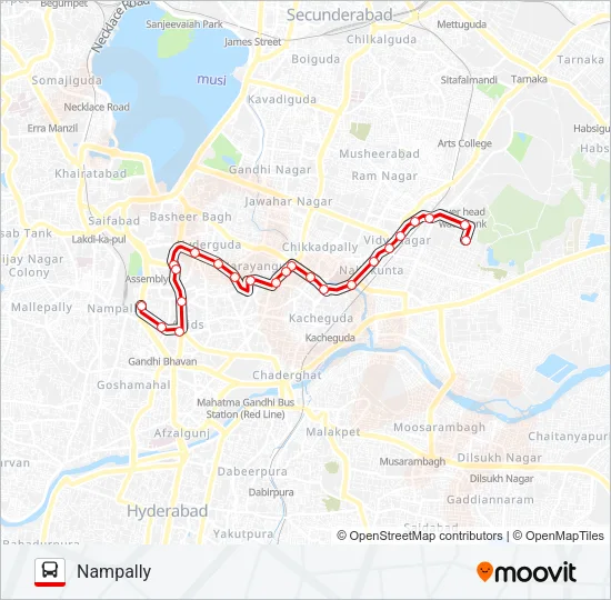 136S Bus Line Map