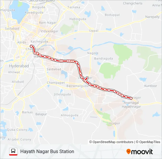 299 Bus Line Map