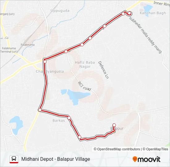 85B Bus Line Map