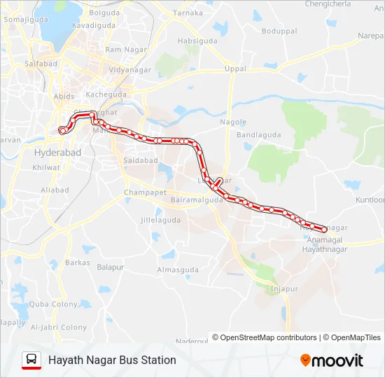 299A Bus Line Map