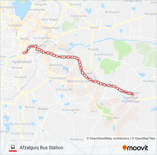 299A Bus Line Map