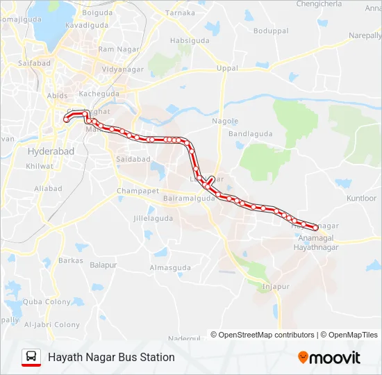 299A Bus Line Map