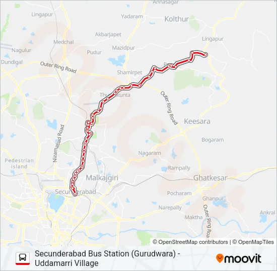 211U Bus Line Map