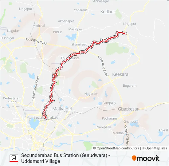 211U Bus Line Map