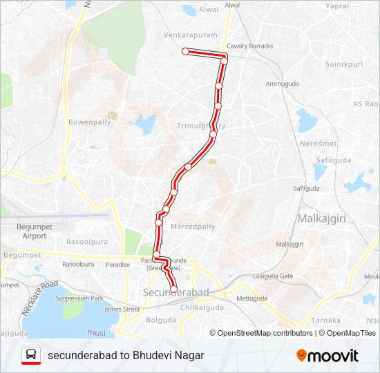21B Bus Line Map