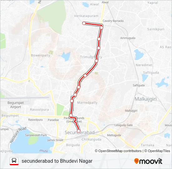 21B Bus Line Map