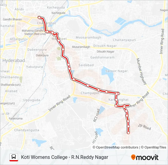 104R Bus Line Map