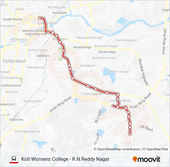 104R Bus Line Map
