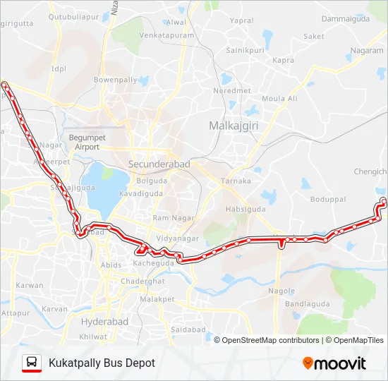 113K Bus Line Map
